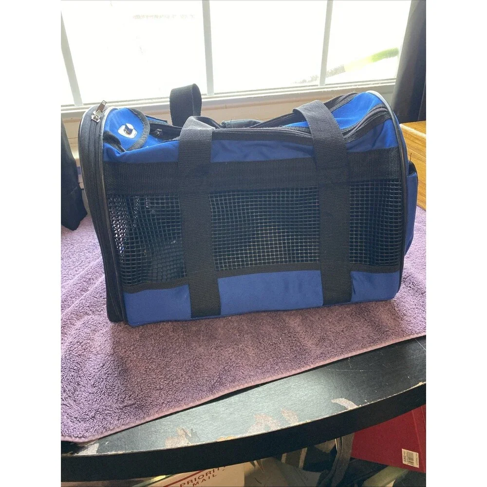 Fashion Pet Travel Gear Small Dog Cat Carrier‎ Blue Pre Owned